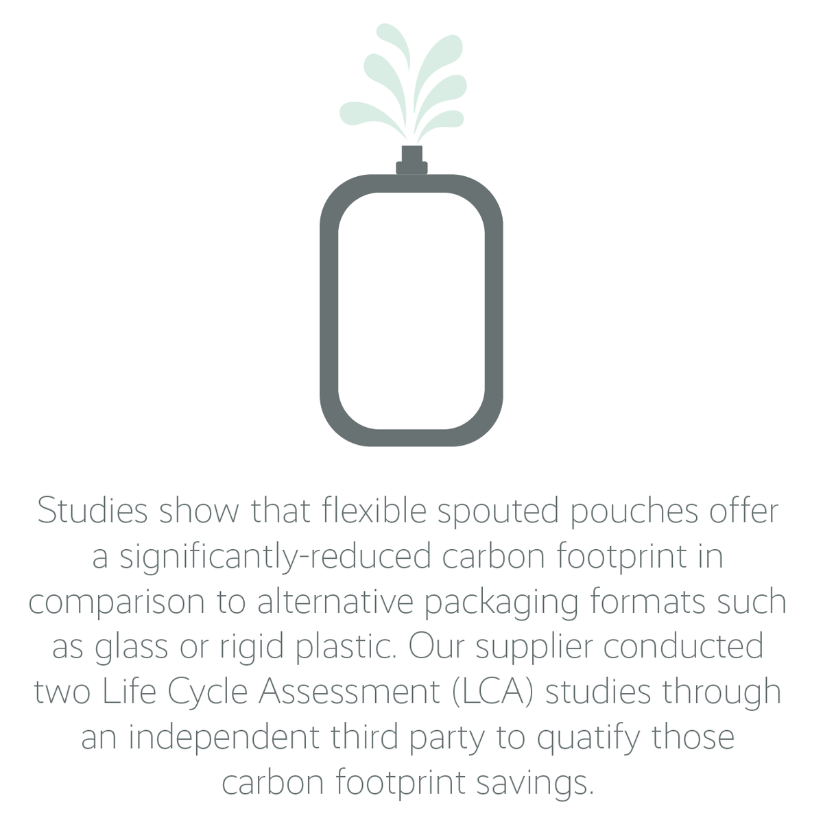 Studies show that flexible spouted pouches offer a significantly-reduced carbon footprint