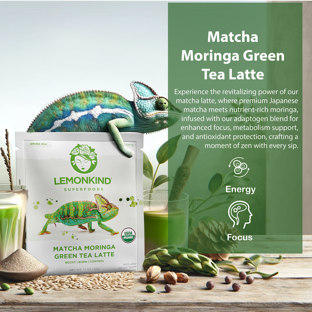 FAT-BURN Matcha Moringa Latte - Superblend with Rice Milk & Pea Protein (10 Pack)