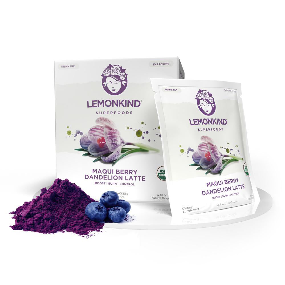 Enjoy Lemonkind's Maqui Berry Dandelion Latte