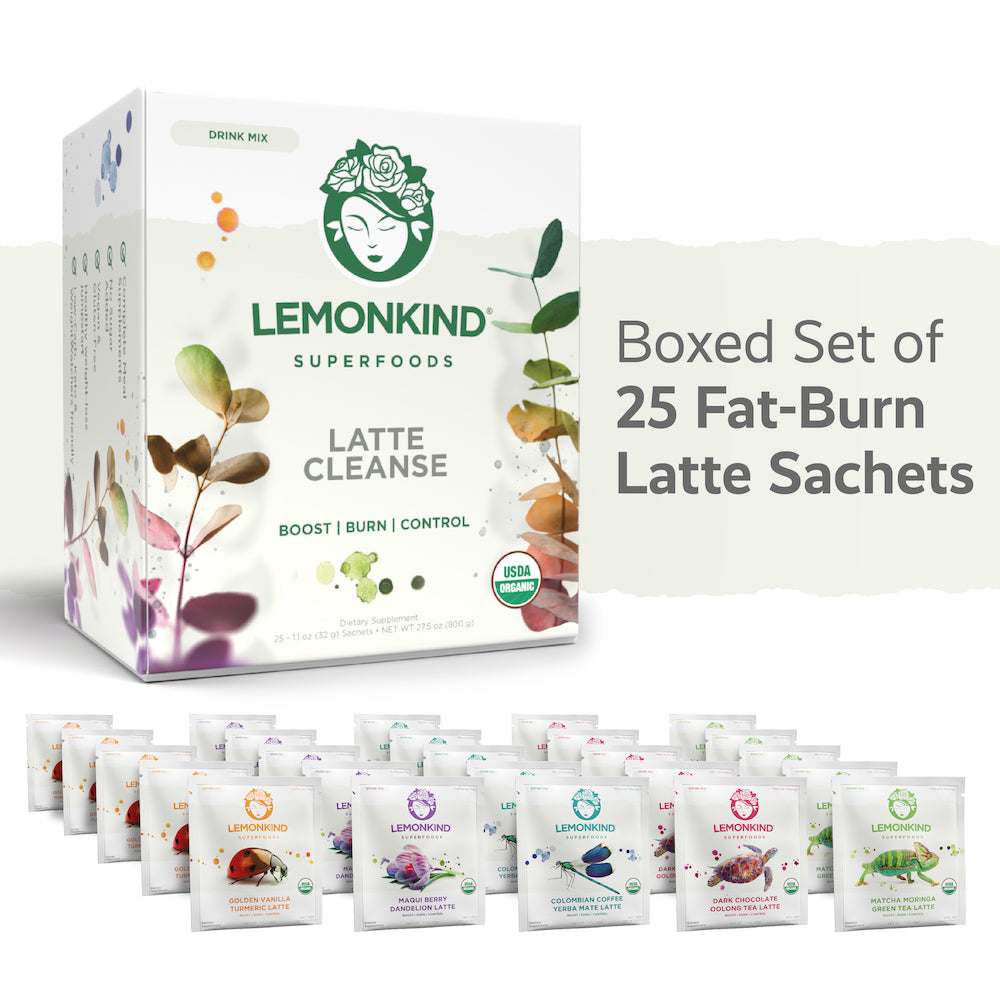5 Day FAT-BURN Cleanse - 5 Superblend Latte Flavors with Rice Milk & Pea Protein (25 Pack)