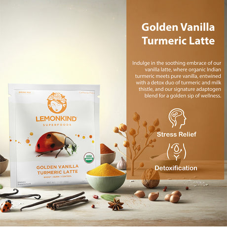 FAT-BURN Vanilla Turmeric Latte - Superblend with Rice Milk & Pea Protein (10 Pack)