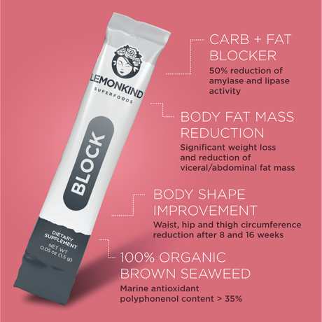 ZERO Calorie BLOCK – 3-in-One Prebiotic Carb & Fat Blocker (30 Stick Packs)