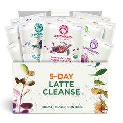 5 Day FAT-BURN Cleanse - 5 Superblend Latte Flavors with Rice Milk & Pea Protein (25 Pack)