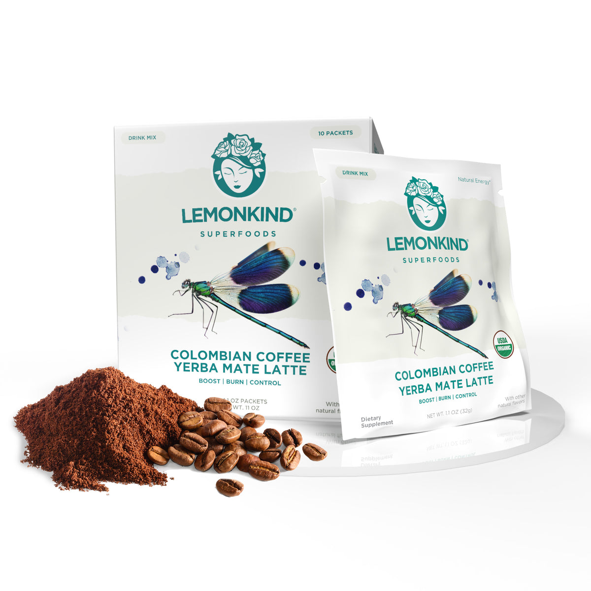 FAT-BURN Colombian Coffee Yerba Mate Latte - Energy &amp; Hunger Control (10 Lattes)